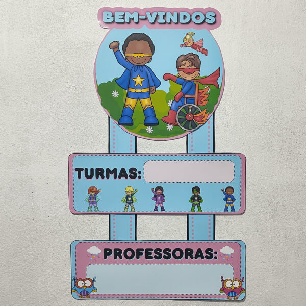 Placa para porta- super-heróis