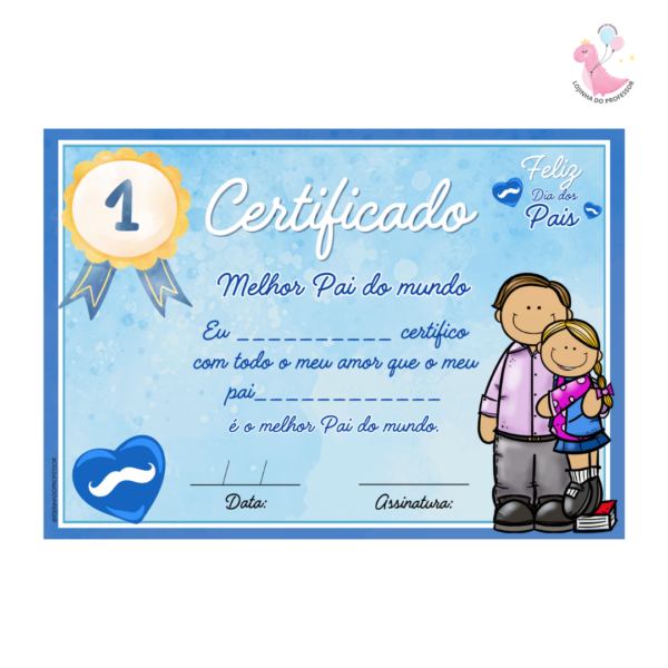 certificado dia dos pais - grátis