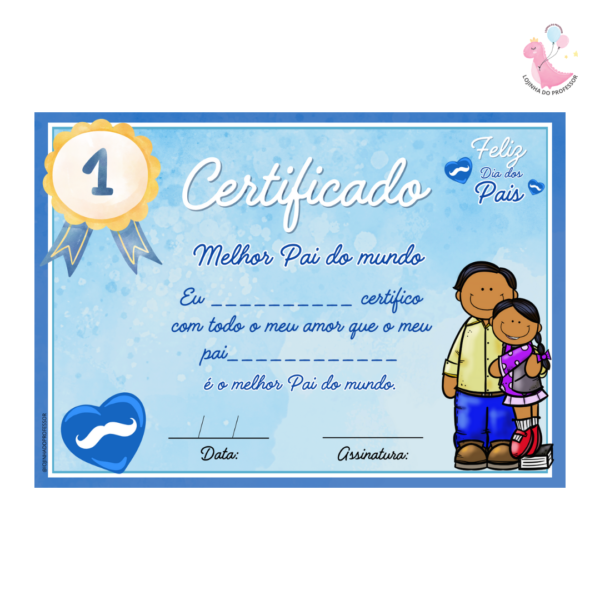 certificado dia dos pais - grátis