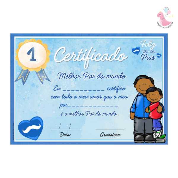 certificado dia dos pais - grátis