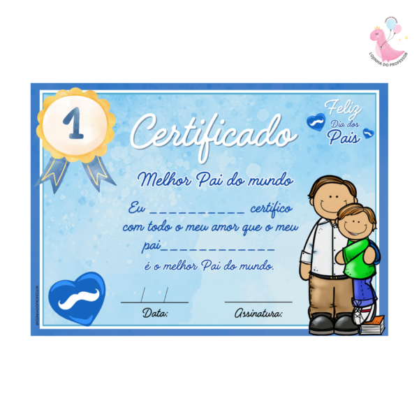 certificado dia dos pais - grátis