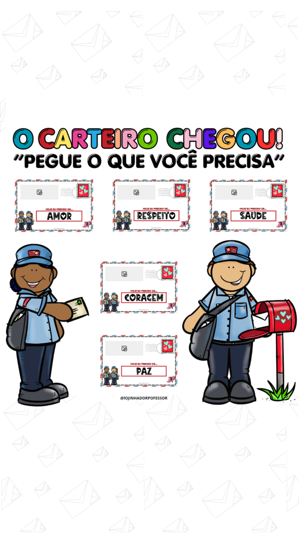 o carteiro chegou , dinâmica professor, dinâmica aluno, dinâmica pegue o que você precisa
