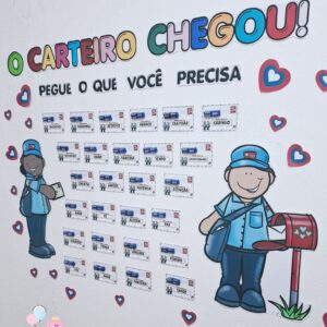 dinâmica peguq o que você precisa, dinâmica volta às aulas, volta às aula, o carteiro chegou