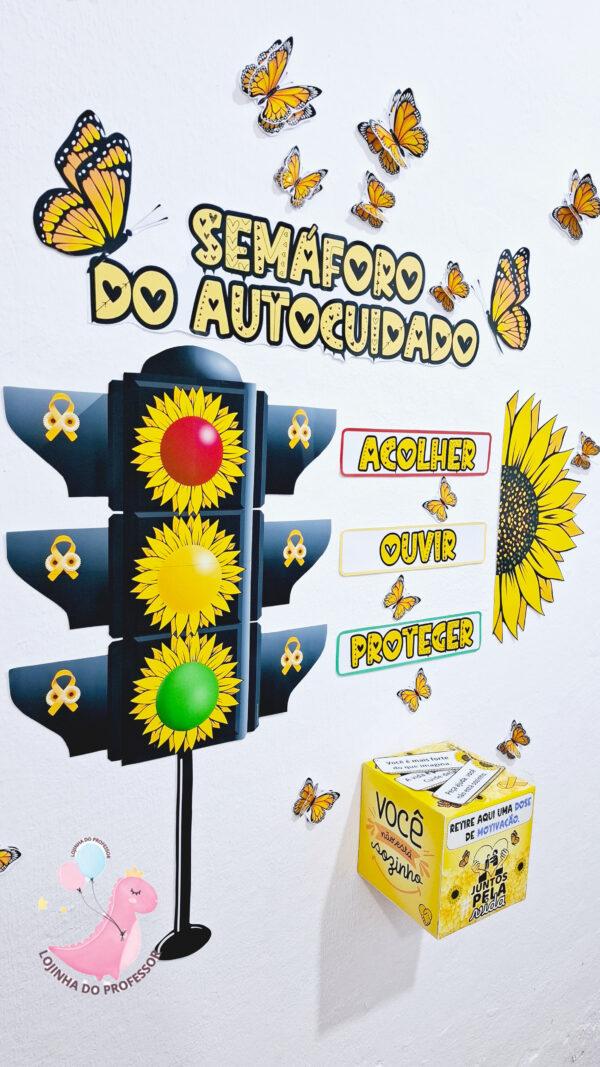 sembro amarelo, painel setembro amarelo, semáforo setembro amarelo, semáforo do autocuidado, recursos pedagógicos