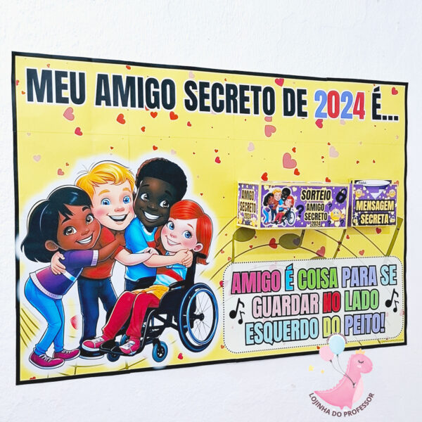 amigo secreto,painel amigo secreto, dinâmica amigo secreto,recurso pedagógico, lojinha do professor, atividades infantis, alfabetização e letramento,educação infantil,atividades para crianças