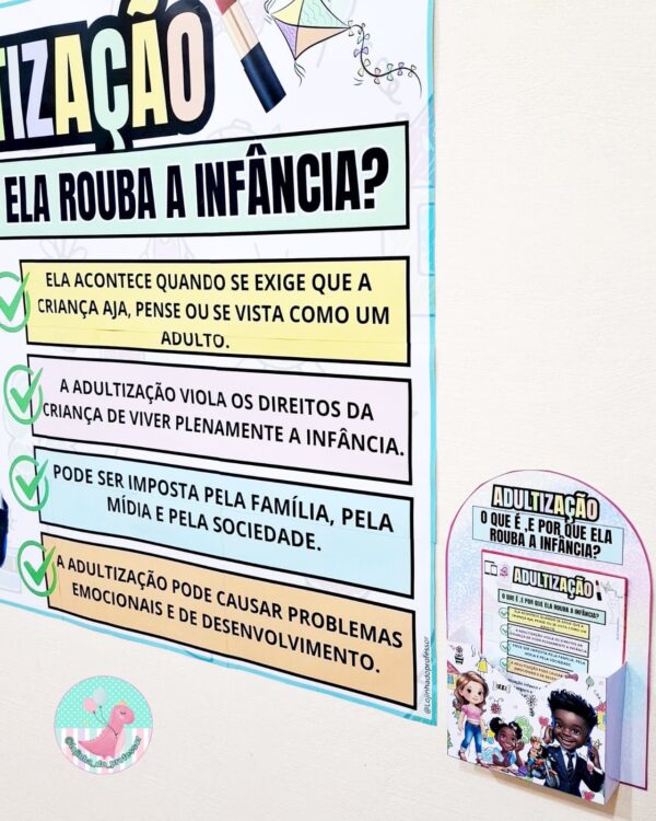 adultização,painel debate, painel discrusão, painel reunião de pais,recursos pedagógicos, lojinha do professor