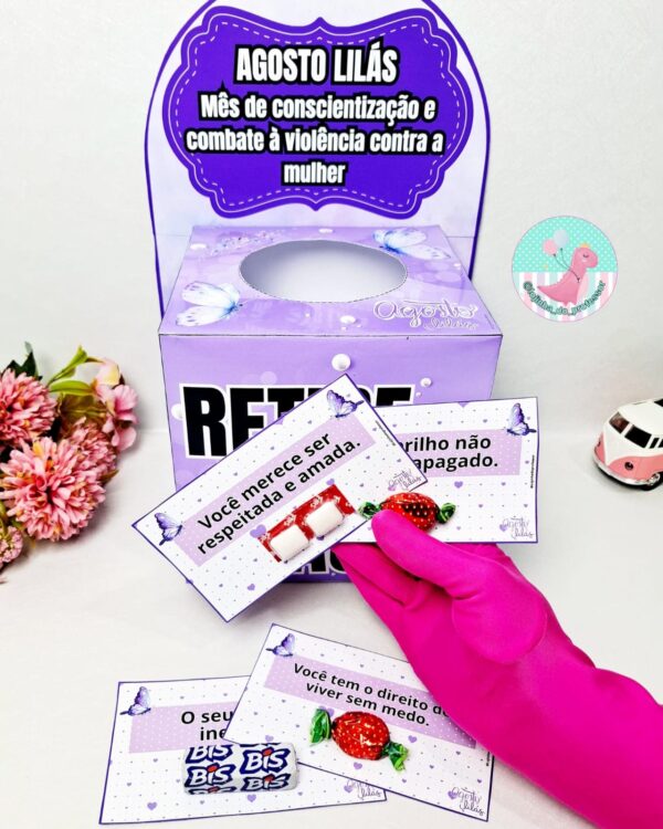 kit agosto lilás, agosto lilás, lei maria da penha, maria da penha,painel agosto lilás ,campanha agosto lilás ,lojinha do professor ,recursos ´pedagógicos, educação infantil, ensino fundamental, educação especial,alfabetização e letramento,professora, professor,maria da penha,caixa mimo