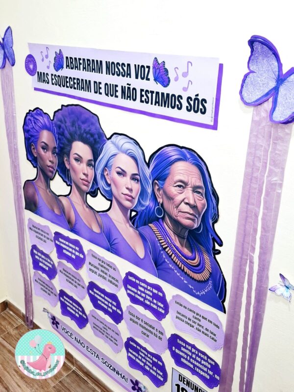kit agosto lilás, agosto lilás, lei maria da penha, maria da penha,painel agosto lilás ,campanha agosto lilás ,lojinha do professor ,recursos ´pedagógicos, educação infantil, ensino fundamental, educação especial,alfabetização e letramento,professora, professor,maria da penha,caixa mimo,cartãi agosto lilás