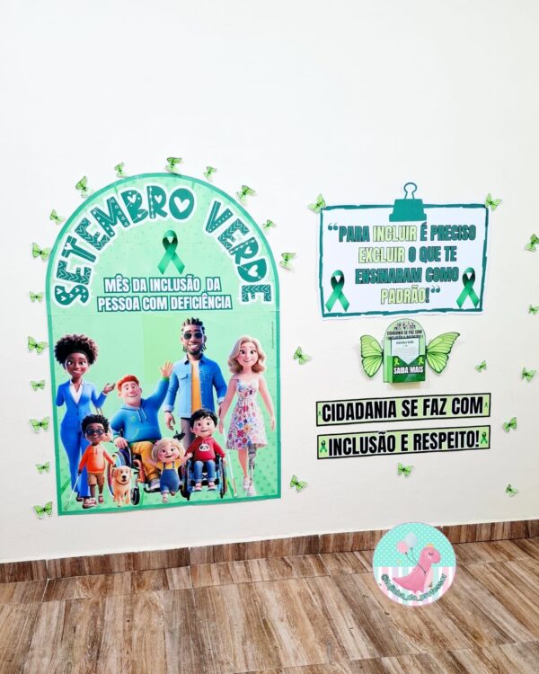 setembro verde, painel setembro verde, caixa mimo setembro verde, espelho das afirmações setembro verde,inclusão, acessibilidade, pessoa com deficiência, PcD, cidadania, direitos, igualdade, respeito, diversidade, empatia, conscientização, valorização, combate ao capacitismo, participação social, visibilidade
