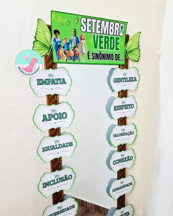 setembro verde, painel setembro verde, caixa mimo setembro verde, espelho das afirmações setembro verde,inclusão, acessibilidade, pessoa com deficiência, PcD, cidadania, direitos, igualdade, respeito, diversidade, empatia, conscientização, valorização, combate ao capacitismo, participação social, visibilidade