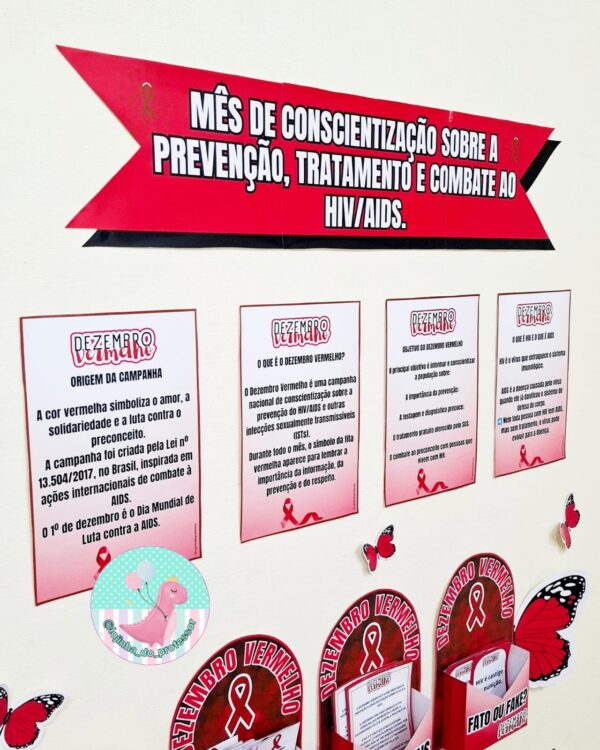 campanha dezembro vermelho, painel dezembro vermelho, dezembro vermelho,vermelho, hiv, teste hiv, doenças sexualmente transmissívies,Lojinha do professor, recursos pedagógicos, professor, educação, atividades infantis, alfabetização,professora, professor,recursos lúdicos, lojinha,ensino fundamental,pedagogo,pedagoga,dicas de atividades infantis,