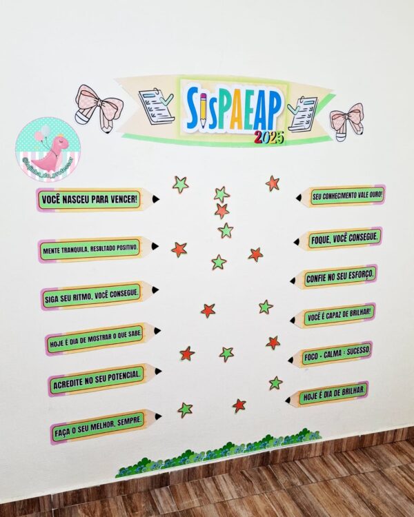 #SISPAEAP #SemanaDeProvas #MuralEscolar #CantinhoDaFoto #ProfessoresCriativos #DecoraçãoPedagógica #MotivaçãoNaEscola #EducaçãoComAmor #LojinhaDoProfessor