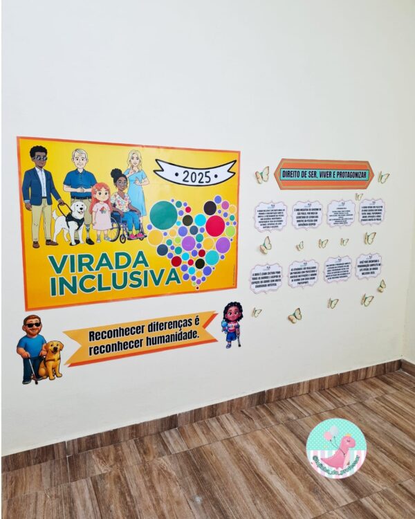 semana nacional da pessoa com deificiência intectual e múltipla, painel semana da educação especial,Inclusão, Respeito, Diversidade, Acessibilidade, Autonomia, Conscientização, Apoio, Direitos, Valorização, Potencial.,DIA INTERNACIONAL DA PESSOA COM DEFICIÊNCIA, 3 DE DEZEMBRO ,INCLUSÃO,VIRADA INCLUSIVA 2025,VIRADA INCLUSIVA