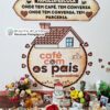 Painel e kit completo para acolhimento de pais e responsáveis, incluindo plaquinhas, porta mimo, jogo americano e textos de diálogo.