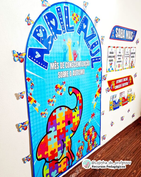 Família Elefante-Painel Abril Azul
