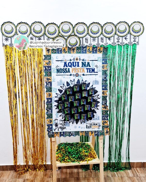 Decoração para cavalete-Copa e Cordel