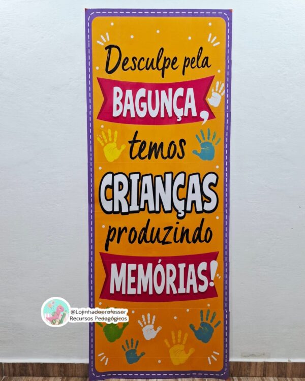 Painel 2 em 1-Porta e Parede – Desculpe pela bagunça