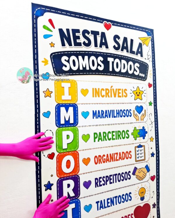 Painel 2 em 1-Porta e Parede – Nesta Sala Somos Todos Importantes