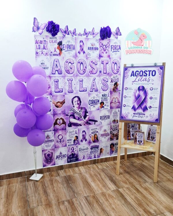 Cenário para foto Maria da Penha-Agosto Lilás