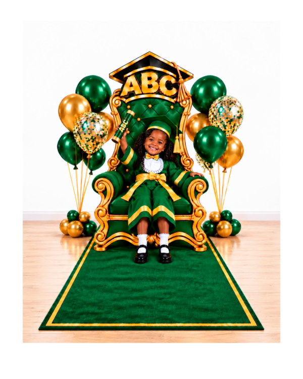 Trono para fotos ABC-Formandos-Canudo,certificado e Capelo-Verde