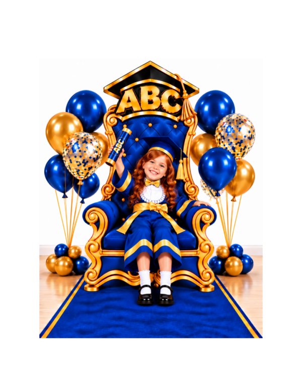 Trono para fotos ABC-Formandos-Canudo,certificado e Capelo-Azul
